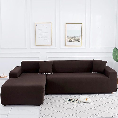 Sofabezug, Stretch-Couchbezug, burgunderfarben, L-förmige Sofa-Schonbezug, Eckbezug für Wohnzimmer, 1/2/3/4 Sitze Image