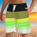 Herren Boardshorts Badeshorts Badehose Schwimmshorts Bademode Sommer-Shorts Strandshorts Kurze Hosen Kordelzug mit Mesh-Futter Elastische Taille Graphic Streifen Atmungsaktiv Schnelltrocknend Kurz