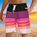 Herren Boardshorts Badeshorts Badehose Schwimmshorts Bademode Sommer-Shorts Strandshorts Kurze Hosen Kordelzug mit Mesh-Futter Elastische Taille Graphic Streifen Atmungsaktiv Schnelltrocknend Kurz