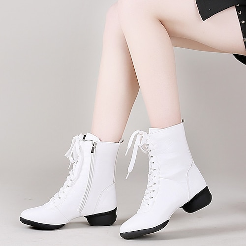 schwarze Tanzstiefel für Damen mit Schnürung und seitlichem Reißverschluss für Auftritt und Training
