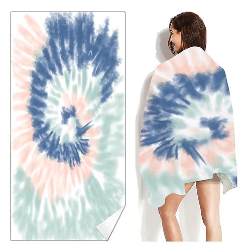 Batik-Strandtuch, sandfreie Hippie-Strandtücher in Übergröße, superweiches großes Badetuch, wasserabsorbierendes Badetuch für Männer, Frauen, Reisen, Schwimmen, Camp, 81,3 x 162,6 cm Image