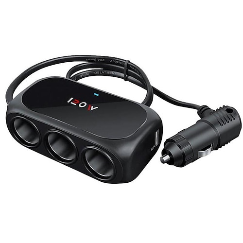 3-Wege-Ladegerät mit 2 USB-Buchsen, 12 V, Auto-Zigarettenanzünder-Splitter, Mehrfachsteckdose, LED-Auto-Schnellladegerät