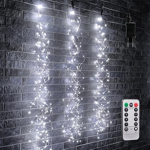 Wasserfall Lichterkette LED Feenlichter 2m 200 LEDs Rankenlichter Kupferdraht Hochzeitsfeier Feiertagsbaum Dekoration Image