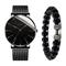 genf quarzuhr für männer stilvolle steampunk lässig analoge quarz armbanduhr mit armband set wasserdichte pu leder uhr