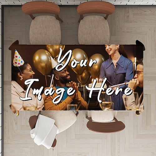 Personalisierte Tischdecke Individuelle rechteckige Tischdecke Für Innen- und Außenräume Tischdecke Vollständige Größe Anti-Verschmutzung Staubdicht Und Ölbeständig Tischdecke Image