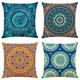 Floral Mandala Bohemian Kissenbezug 4 Stück weicher quadratischer Kissenbezug Kissenbezug hochwertige maschinenwaschbare Outdoor-Kissen für Sofa Couch Bett Stuhl