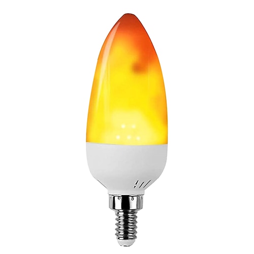 E14 3 W Feuerflammen-Glühbirnen, 3 Modi, Kandelaber, warmweißes Kronleuchter-Kerzenlicht für Halloween-Weihnachtsparty-Dekorationen, C35, C35L, 85–265 V Image