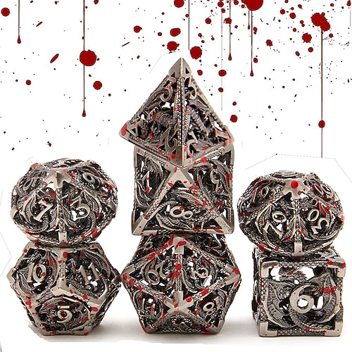 Cthulhu Metall Hohldrachenkörper Würfel DND Drache und Dungeon Laufgruppe Brettspiel Mehrseitige Zahlen Weihnachtsgeschenk Image