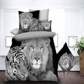 3D-Tiger-Print Bettbezug Bettwäsche-Sets Bettbezug mit 1 Bettbezug oder Bettdecke, 1 Blatt, 2 Kissenbezügen für Doppelbett/Königin/König (1 Kissenbezug für Zwilling/Einzelbett)