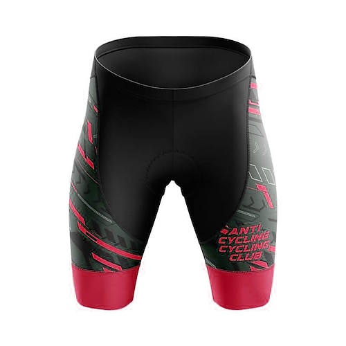 Herren Geometrisch Buchstaben Zahlen Fahrradshorts Gepolsterte Fahrradhose Fahhrad Gepolsterte Shorts / Chamois Mountainbike MTB Straßenradsport Sport 3D-Polster Radfahren Schnelltrocknend Image