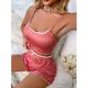 Damen Sexy Dessous Dessous-Set 2 Stück Punkt Brautkleider schlicht Süß Heim Bett Polyester Riemen Sommer Frühling Rosa Rote