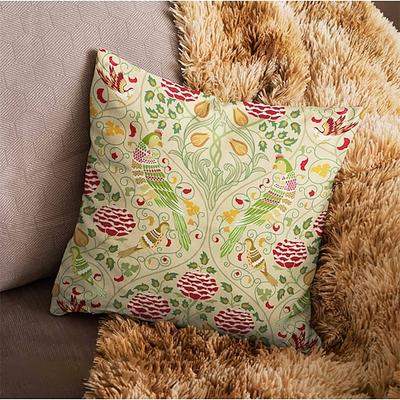 Doppelseitiger Vintage-Kissenbezug, 1 Stück, weich, inspiriert von William Morris, dekorativer quadratischer Kissenbezug für Schlafzimmer, Wohnzimmer, Sofa, Couch, Stuhl