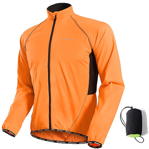 Nuckily Herren Fahrradjacke Radjacke Regenjacke Packbar Wasserdicht Windundurchlässig UV Schutz Fahhrad Jacke Windbreaker Windjacke MTB Mountain Rennrad Radfahren in der Stadt Schwarz Weiß Gelb Image