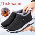 Damen Turnschuhe Stiefel Schneestiefel Übergrössen Wanderstiefel Täglich Feste Farbe Innenfutter aus Fleece Stiefeletten Stiefeletten Winter Keilabsatz Runde Zehe Modisch Kuschelig Plüsch Wandern