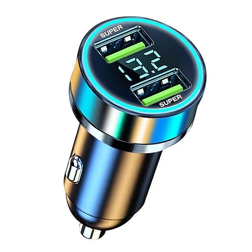 2-Port-LCD-Display Zigarettenanzünder Autoladegerät Adapter Hochwertiges Dual-USB-Autoladegerät 12-24V 3.1a