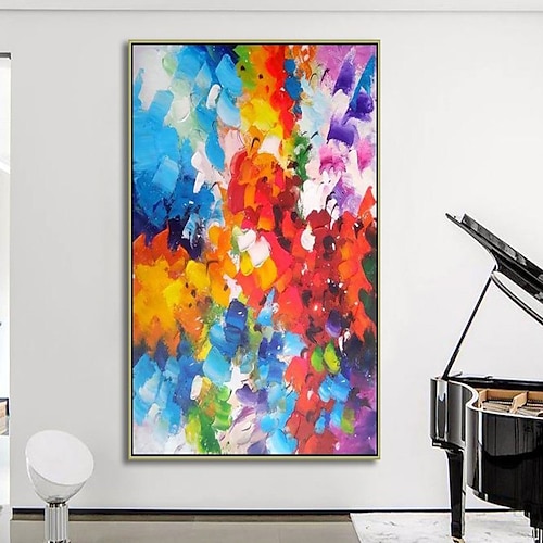 Ölgemälde, 100 % handgemaltes Ölgemälde, handgefertigte Wandkunst, abstraktes Gemälde, Originalgemälde, handgemaltes buntes Leinwandkunst-Wandkunstgemälde, Dekor, gerollte Leinwand, kein Rahmen, Image