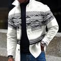 Herren Hemd Hemdjacke Grafik-Drucke Geometrie Umlegekragen Weiß Sport Natur Freizeitskleidung Langarm Bedruckt Taste Bekleidung Modisch Strassenmode Casual Streetstyle