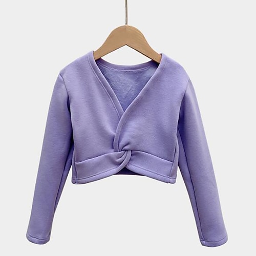 Tanzkleidung für Kinder Ballett Sportkleidung oben Einfarbig Mädchen Ausbildung Leistung Langarm Hoch Baumwollmischung Image