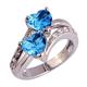 Ring Hochzeit Vintage-Stil Rot Blau Regenbogen Chrom Freude Elegant Vintage Modisch