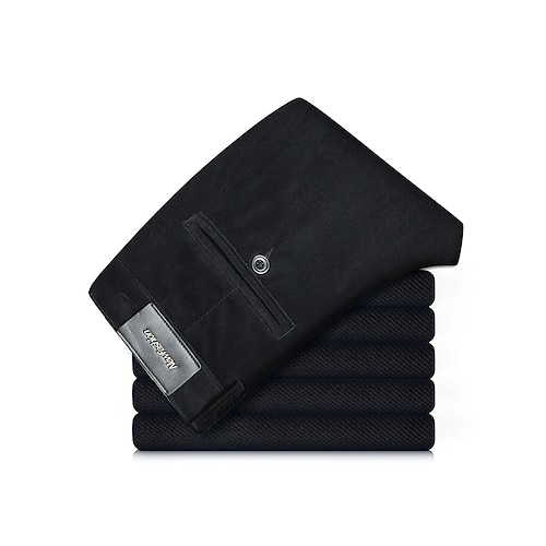 Herren Anzughosen Cordhose Winterhose Hose Hosen Anzughose Tasche Glatt Komfort Atmungsaktiv Outdoor Täglich Ausgehen Modisch Brautkleider schlicht Cachi scuro Schwarz Image