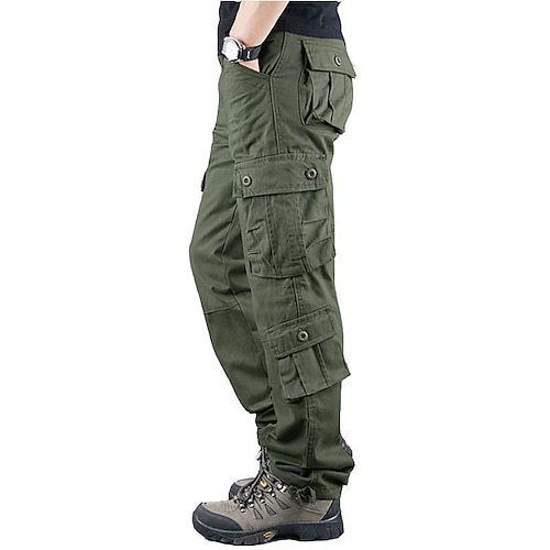 Herren Cargohose Cargohosen Cargohose Wanderhose Tasche Glatt Komfort Atmungsaktiv Outdoor Täglich Ausgehen Modisch Brautkleider schlicht Tarnblau Tarnung Schwarz Image