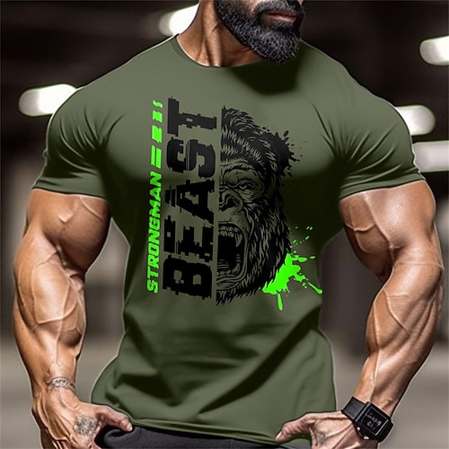 Beast Strongman Grafik-T-Shirt für Männer - Fitness Gym Workout Kurzarm Tee Image