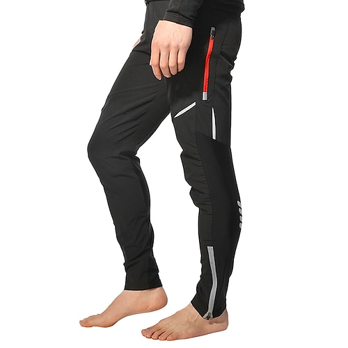 Herren Fahrradhose Fahhrad Hosen Unterteile Mountainbike MTB Straßenradsport Sport Schnelltrocknend Reflektierende Streifen Bequem Schweißableitend Schwarz Spandex Bekleidung Fahrradbekleidung