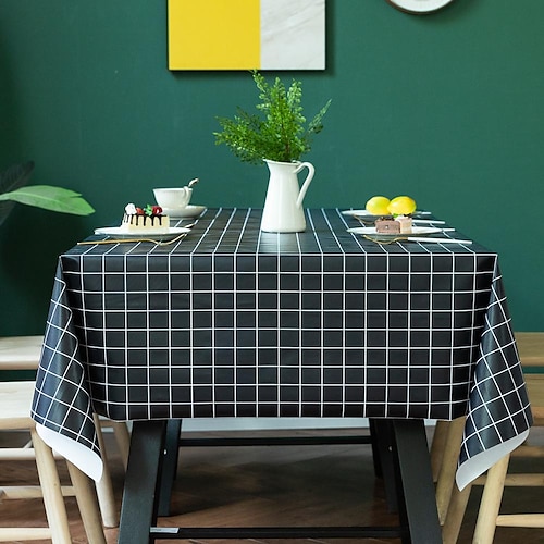 Wasserdichte Tischdecke, Vinyl-Tischdecke, Frühlingstischdecke, abwischbar, Outdoor-Tischdecke, Wachstuch für Picknick, Hochzeit, Essen, Ostern Image