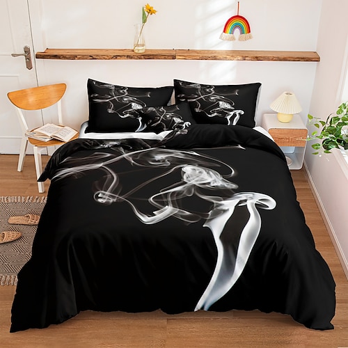 3-teiliges 3D-Vortex-Bettbezug-Set, Hotelbettwäsche-Sets, Bettdeckenbezug mit weicher, leichter Mikrofaser, 1 Bettbezug, 2 Kissenbezüge für Doppel-/Queen-/King-Size-Betten (1 Kissenbezug für Twin/Einzelbett). Image