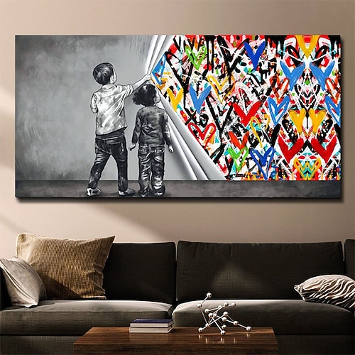 handgefertigte handgemalte Wandkunst moderne abstrakte Van Gogh Sternennacht Landschaft Heimdekoration Dekor gerollte Leinwand ohne Rahmen ungedehnt Image