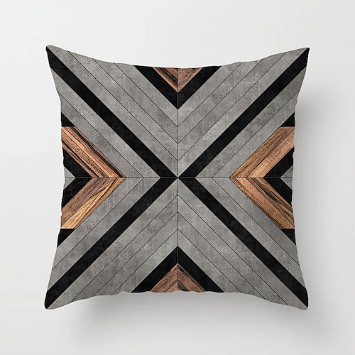 Kissenbezug 1pc Kunstleinen weiche dekorative quadratische Kissenbezug Kissenbezug Kissenbezug für Sofa Schlafzimmer 45 x 45 cm (18 x 18 Zoll) überlegene Qualität maschinenwaschbar 1 Stück Image