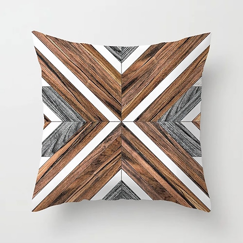 Kissenbezug 1pc Kunstleinen weiche dekorative quadratische Kissenbezug Kissenbezug Kissenbezug für Sofa Schlafzimmer 45 x 45 cm (18 x 18 Zoll) überlegene Qualität maschinenwaschbar 1 Stück Image