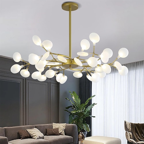 LED Pendelleuchte Kronleuchter Schwarzgold 18/30/36/45/54 Köpfe Sputnik Design Metall Sputnik lackierte Oberflächen zeitgenössischer nordischer Stil 110-240V Image