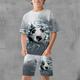 Jungen 3D Graphic Fußball T-Shirt Shorts T-Shirt-Set Kleidungsset Kurzarm 3D-Drucke Sommer Frühling Aktiv Sport Modisch Polyester kinderkleidung 3-13 Jahre Outdoor Strasse Urlaub Regular Fit