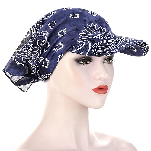 Damen Bandana Schal Cap Sonnencreme Hedging Cap bedruckte Krempe Baseballmütze bunter Sonnenschirm mit Kapuze Schal Kopfbedeckung Kopftuch Baseballmütze Image