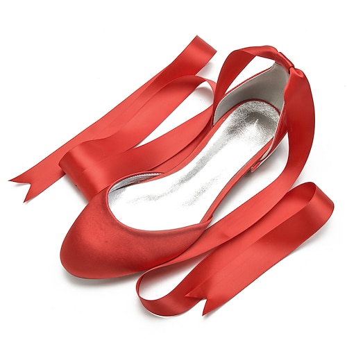 Grüne Ballerinas aus Satin für Damen mit langen Bändern, elegante und bequeme Schuhe für Hochzeiten und besondere Anlässe Image
