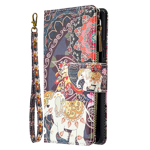 Handy Hülle Handyhüllen Für Samsung Galaxy S24 S23 S22 S21 FE S21 Ultra Plus A54 A73 A53 S20 A32 Brieftaschenhülle Flip Mit Handgelenkschlaufe Ständer Baum Schmetterling Blume / Blumenmuster PU-Leder Image