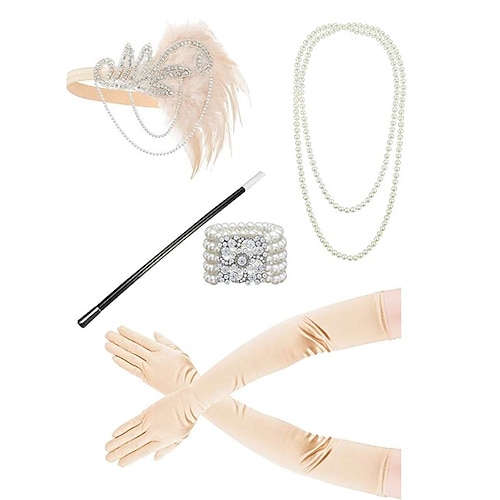 Stirnbänder Perlenkette Halloweenkostüm Austattungen 20er Halloween Aleación Für Der große Gatsby Cosplay Damen Modeschmuck Modeschmuck / Handschuhe / Handschuhe / Halsketten / Stirnband Image