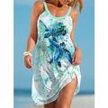 Damen Strandkleid Strandkleidung Minikleid Bedruckt Brautkleider schlicht Modern Leopard Spaghetti-Träger Ärmellos Lockere Passform Outdoor Täglich Rosa Blau 2023 Sommer Frühling S M L XL
