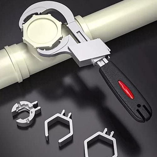 universeller verstellbarer Doppelschlüssel multifunktionales Badezimmer-Installationswerkzeug Haushaltswasserleitung Wasserhahn Wartungs- und Demontagewerkzeug Image