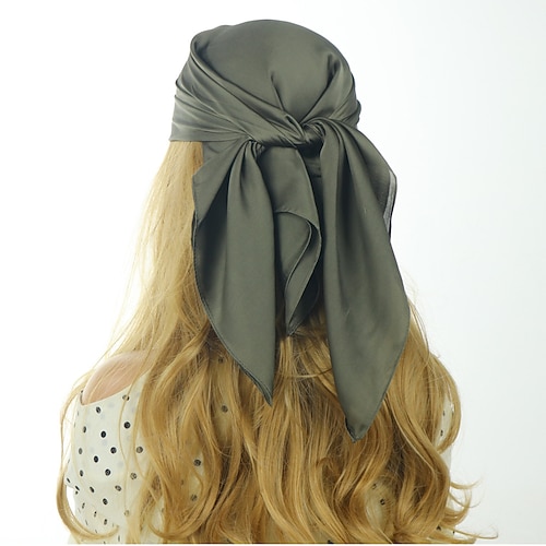 Kopf Haar Schal Wie Satin Seide Schal Schlaf Haar Wickeln für Königs Tag Lässig Täglich Orange Einfarbig 27,5 für Frauen Image