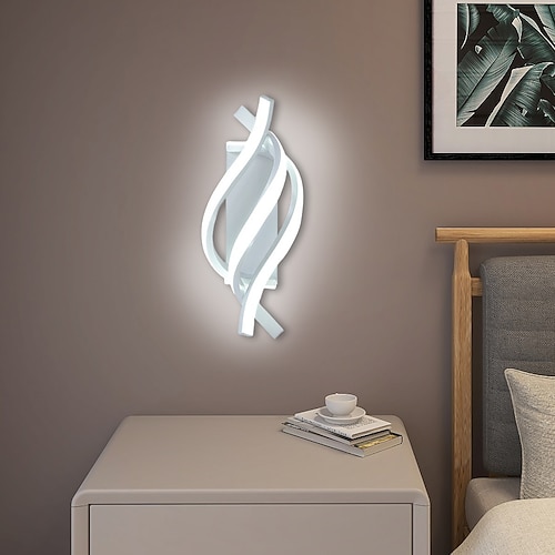 Lightinthebox LED-Innenwandleuchte, Liner-Design, 33 cm, Kurve, moderne, einfache LED-Wandleuchte für den Innenbereich, Silikon-Wandleuchte ist anwendbar für Schlafzimmer, Wohnzimmer, Badezimmer, Image