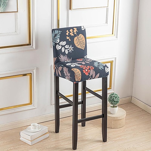 Stretch-Bezug für Barhocker Stuhlhussen, Kneipen-Thekenhocker, Stuhlbezug für Esszimmer, Café, Möbel, Sitzbezug, Stretch-Schutz, rutschfest, mit elastischem Boden