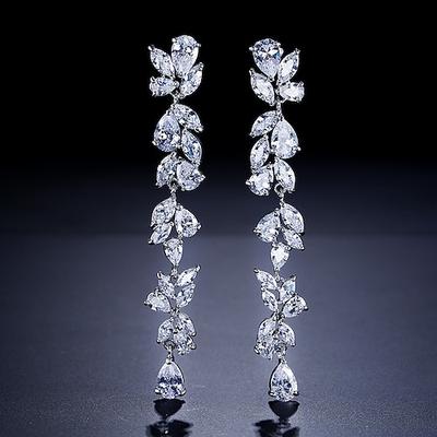 Damen Klar Edler Schmuck Klassisch Tropfen Modisch Ohrringe Schmuck Silber / Rotgold Für Hochzeit Party 1 Paar Image