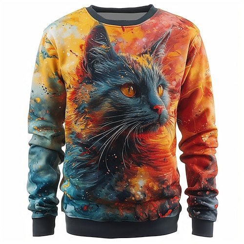 Herren Tiermotiv Drache Sweatshirts Sweatshirt Pullover Langarm Sweatshirt Rundhalsausschnitt Mode Lässig Streetstyle 3D-Druck Ausgehen Streetwear 3D-Druck Frühling Herbst Image