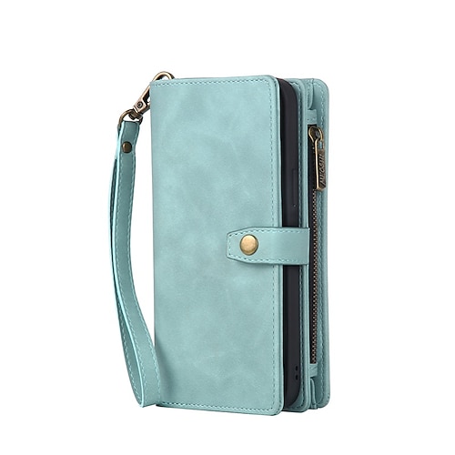 Handy Hülle Handyhüllen Für iPhone 15 14 Pro Max Plus 13 12 11 Pro Max Brieftaschenhülle Mit Ständer Magnetisch Reisverschluss Einfarbig PU-Leder Image