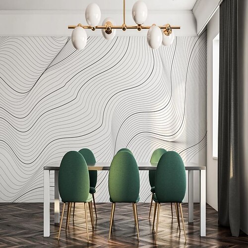 coole Tapeten 3D abstrakte Wandtapete Wandbild Wandaufkleber Blätter abstraktes Umrissbild geeignet für Hotel Wohnzimmer Schlafzimmer Art Deco Image
