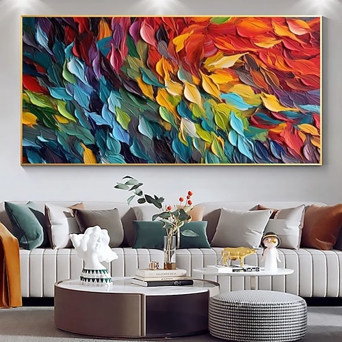 handgefertigtes handgemaltes Ölgemälde Wandkunst moderne abstrakte Feder Stillleben Landschaft Heimdekoration Dekor gerollte Leinwand kein Rahmen ungedehnt Image