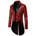 Herren Blazer Sakko Smoking Cocktailparty Festival warm Atmungsaktiv Pailletten Tasche Sommer Frühling Herbst Feste Farbe Strassenmode Brautkleider schlicht Steigendes Revers Standard Regular Fit