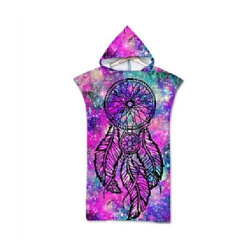 Strandtuch mit Kapuze für Erwachsene, Wickeltuch, Badetuch, Poncho, Decke zum Strand, Surfen, Schwimmen, Baden, Wickeln Image